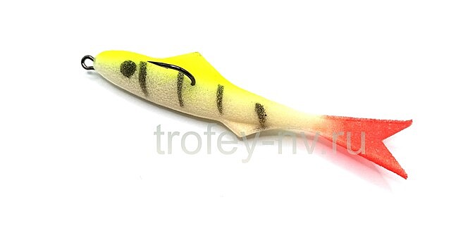 Рыбка поролоновая оснащенная двойником 10см кр.2 цвет 6