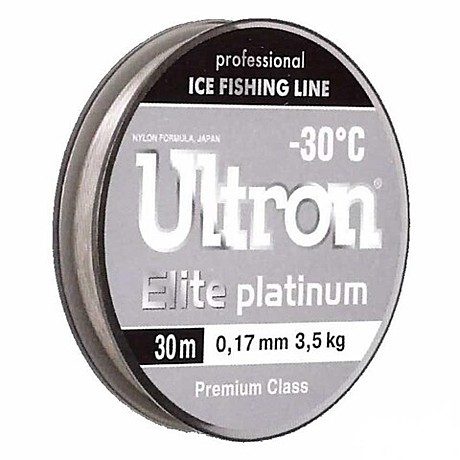 Леска ULTRON Elite Platinum  30м, 0,13х2,0кг серебр.