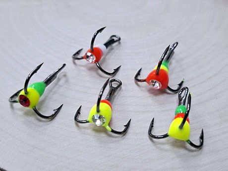 Тройник с каплей и стразой REYTFISH кр.№ 6  (1шт.)