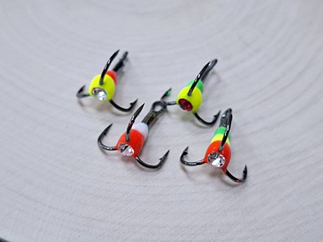 Тройник с каплей и стразой REYTFISH кр.№ 8  (1шт.)