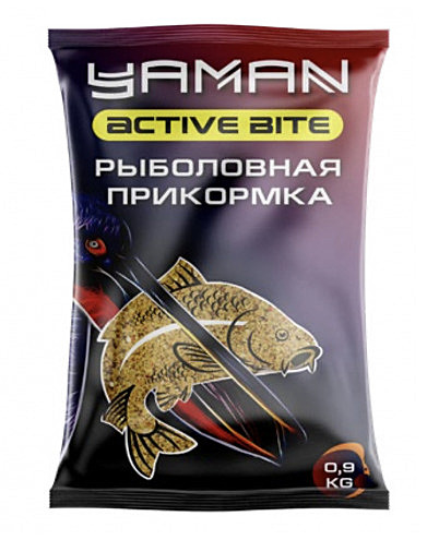 Прикормка Yaman Active Bite Карась (конопля), цв. зелёный, 900 г