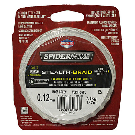 Леска плетен, Spiderwire Stealth  0,20мм  137м  Green