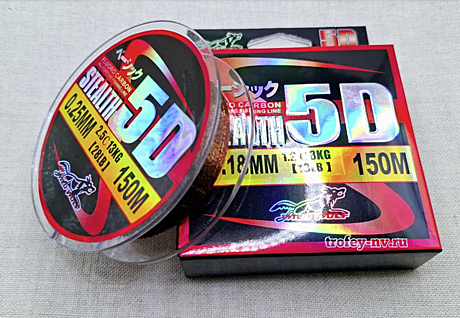 Леска флюорокарбоновая хамелеон 5D 150m 0.30мм (27кг)